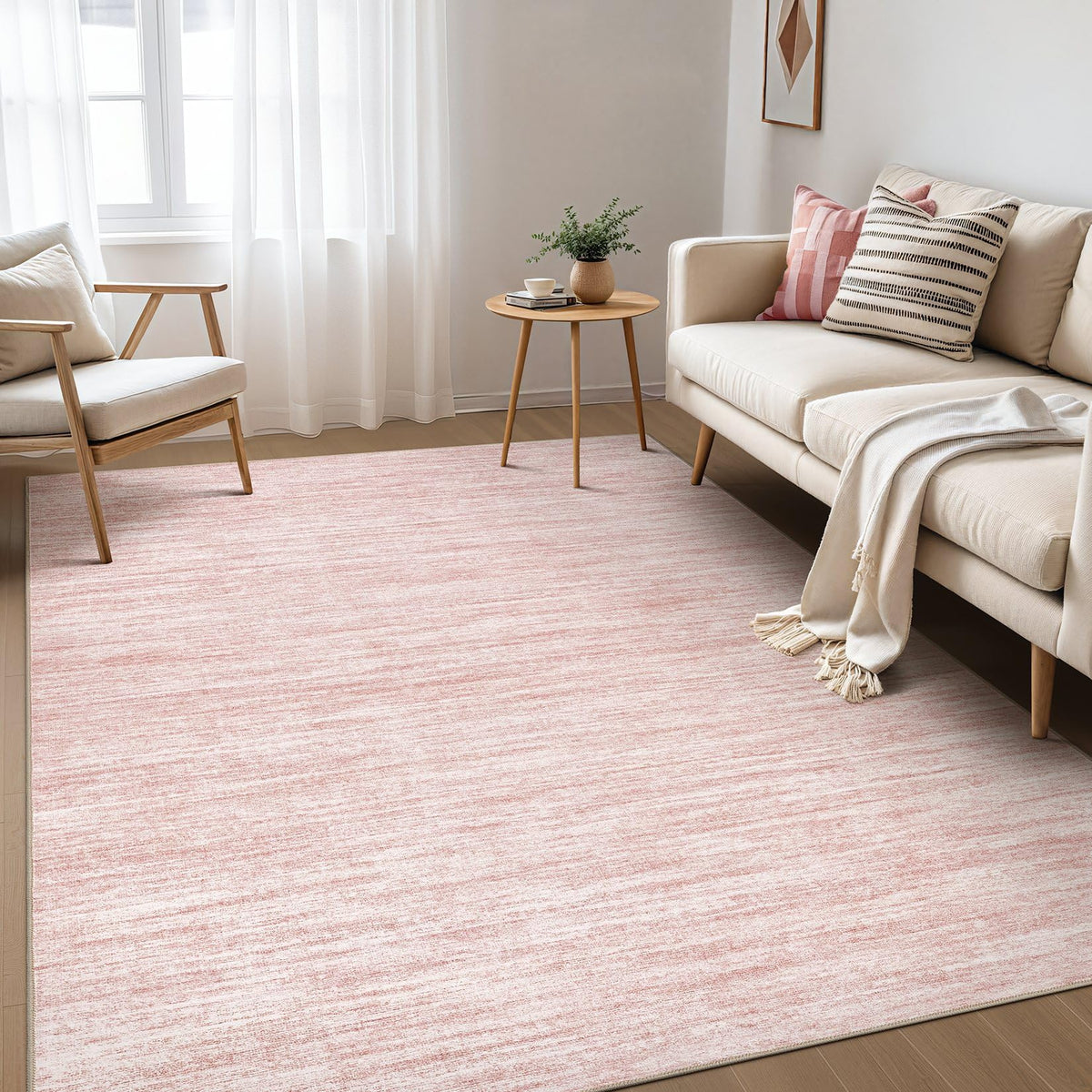 Nakagishi Boho 5x7 Area Rug Living Room Rugs Machine Washable Beige/Brown | Soft, Pet & Kid Friendly, Carpet for Living Room/Bedroom/Office/Kitchen/Nursery, Daily Home Decor Stain Resistant Moroccan