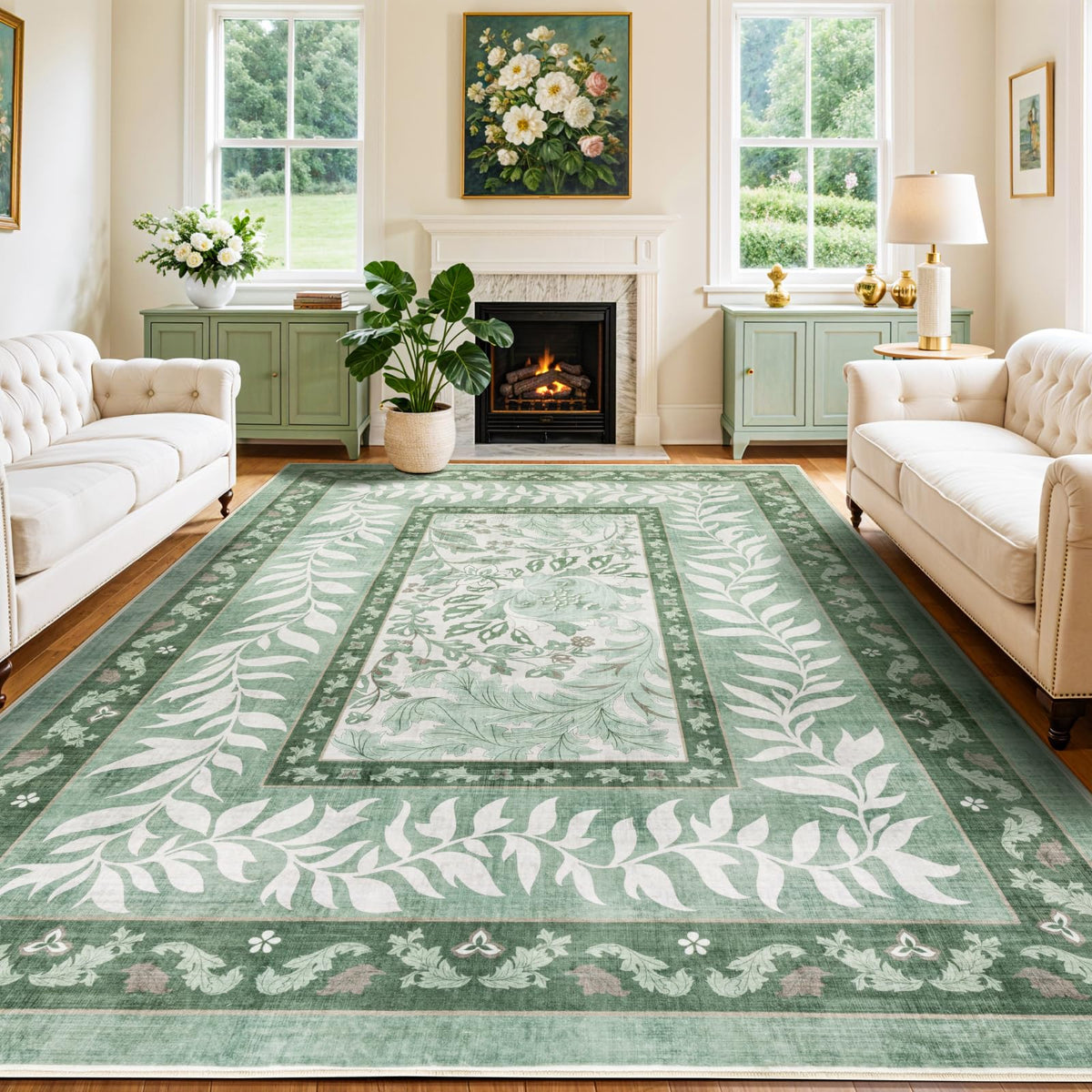 8x10 Washable Area Rug, Black Solid Area Rugs for Living Room & Bedroom | Stain-resistant & Non-slip backing,Low Pile Washable Large Carpet, Solid Vintage Style For High Traffic Areas(8x10,Black)