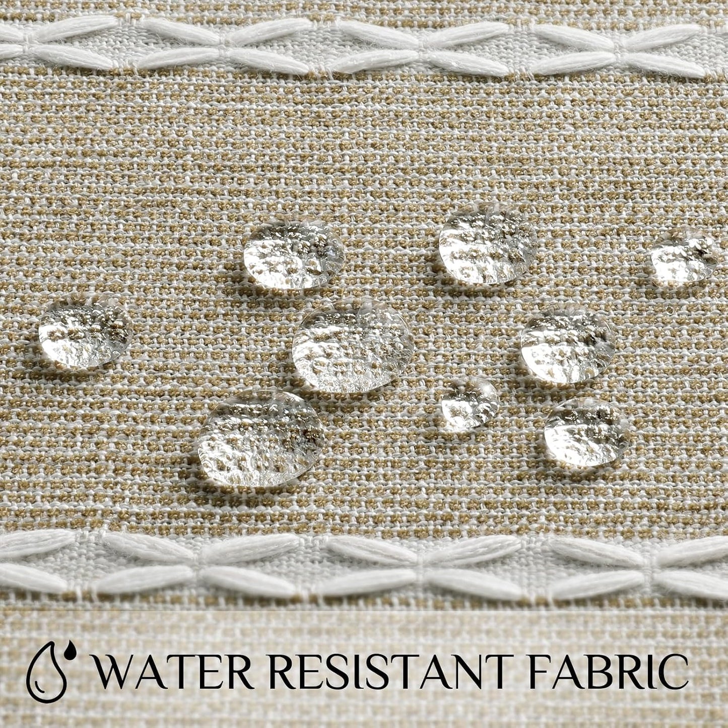 Softalker Outdoor Linen Tablecloth Rectangle, Waterproof Cotton Boho Farmhouse Table Cloths with Tassel, Heavy Weight Wrinkle Free Table Cover for Picnic Camping Dining - 55 x 70 Inch, Coffee Lines