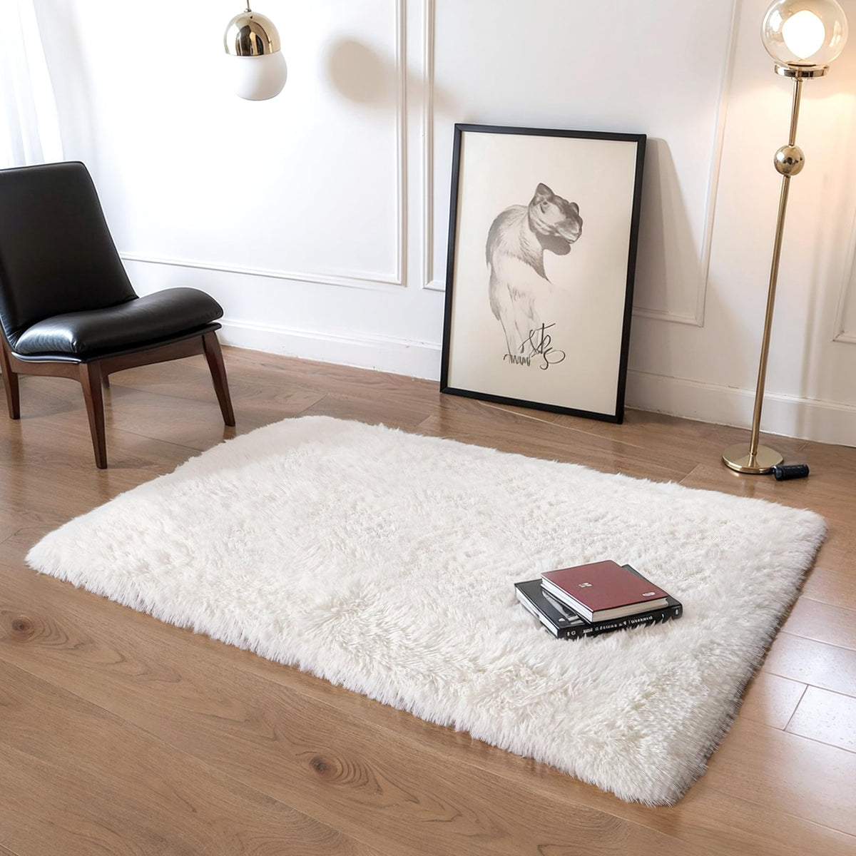 Pink Fluffy 4x6 Area Rugs for Bedroom Girls, Plush Washable Carpet | Area Rug for Kids Room, Nursery, Dorm Room, Non Slip Shaggy Floor Carpet