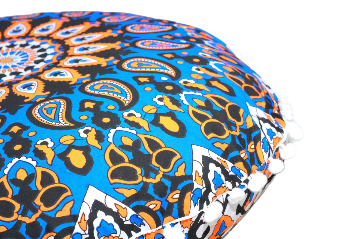 Large Round seat Floor Cushion Chair Ottoman Cover Pouf Pillow Meditation Floor Cushions for Adults Seating pouffe Ottoman Throw Covers Craft Room Furniture for Sitting Cover 22 Inches (Multi Nap)