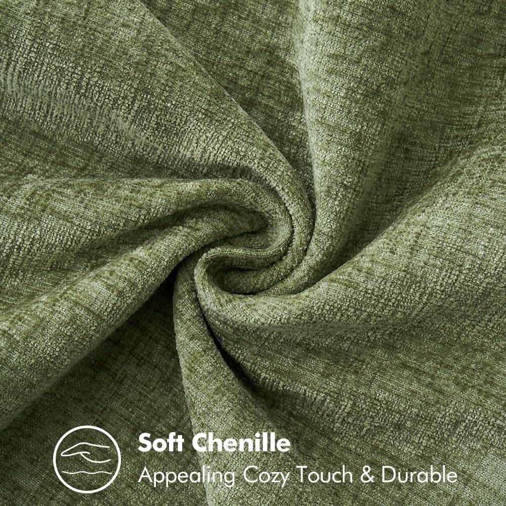 MIULEE Decorative Couch Throw Pillow Covers 18x18 Inch Sage Green 2 Pack | Farmhouse Pillow Covers with Stitched Edge, Soft Chenille Cushion Cases, for Sofa Bed Living Room Home Decor