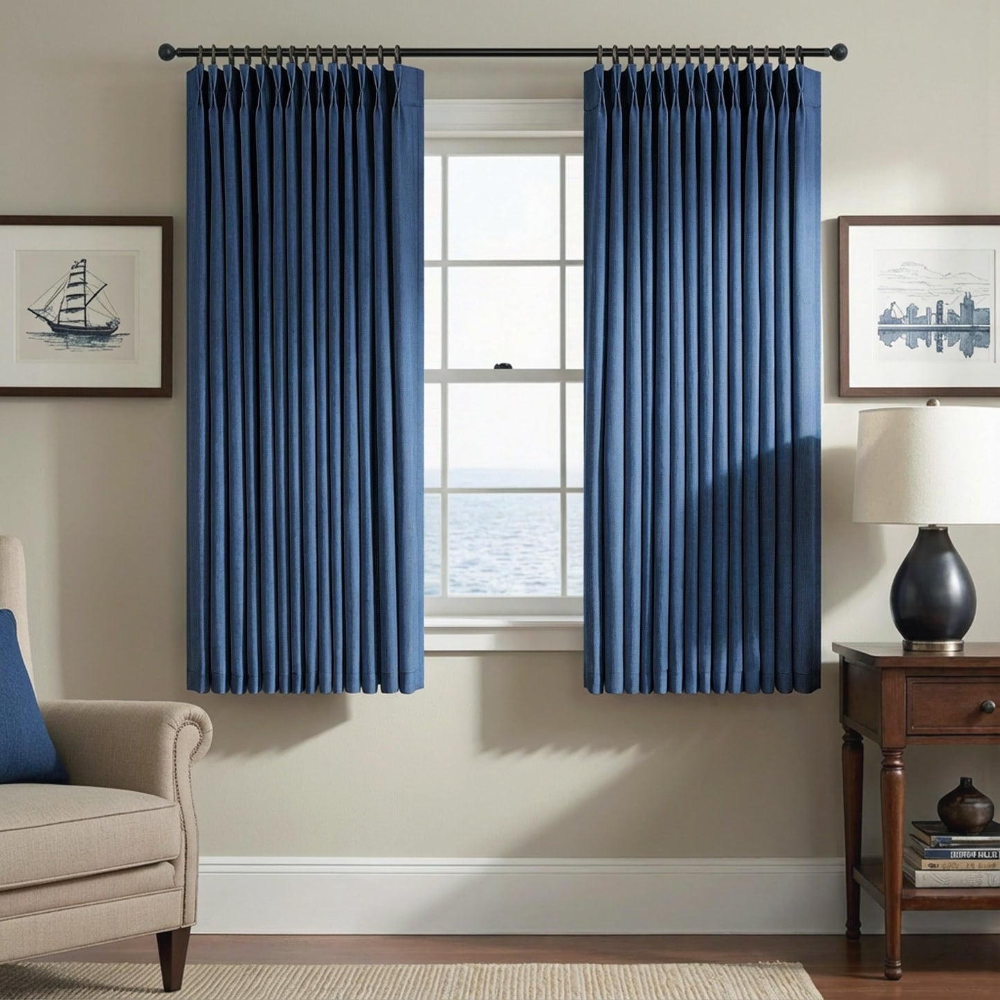 White Linen Pleated Curtains 84 Inches Long for Bedroom Back Tab Light Filtering Sheer Pinch Pleat Drapes Hook Ring Modern Farmhouse Coastal Cotton Textured Gauze Curtain Living Room 84 Length 2 Panel