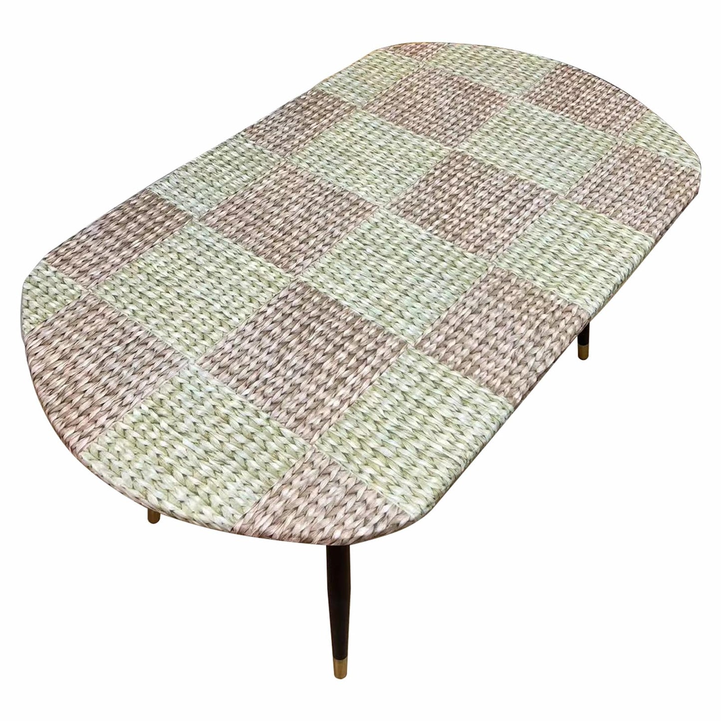 Pioggia Round Vinyl Fitted Tablecloth with Flannel Backing Elastic Table Cloth Waterproof Oil-Proof Plastic Table Cover Best for 45"-56" Round