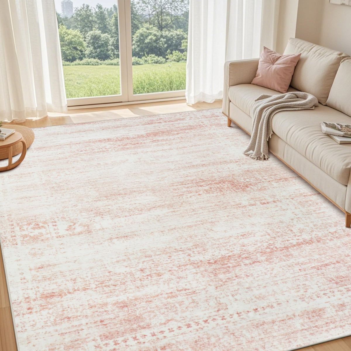 Washable Rugs 8x10 Area Rugs for Living Room,Bedroom,Dining Room Carpet | Ultra Soft Faux Wool,Kids & Pet Friendly,Machine Washable,Non-Slip & Non-Shedding,Large Vintage Low Pile Rug for Home Office
