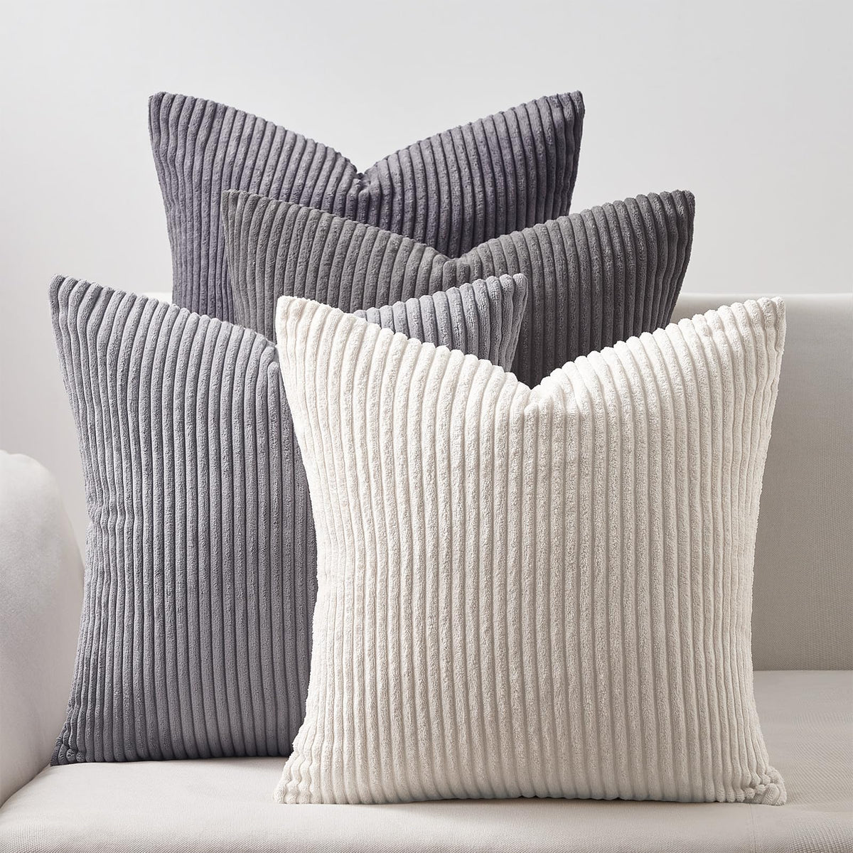 Topfinel Decorative Throw Pillow Covers Cushion Cases, Set of 4 Soft Velvet Modern Double-Sided Designs, Mix and Match for Boho Farmhouse Fall Home Decor (18x18 inch, Orange/Teal)
