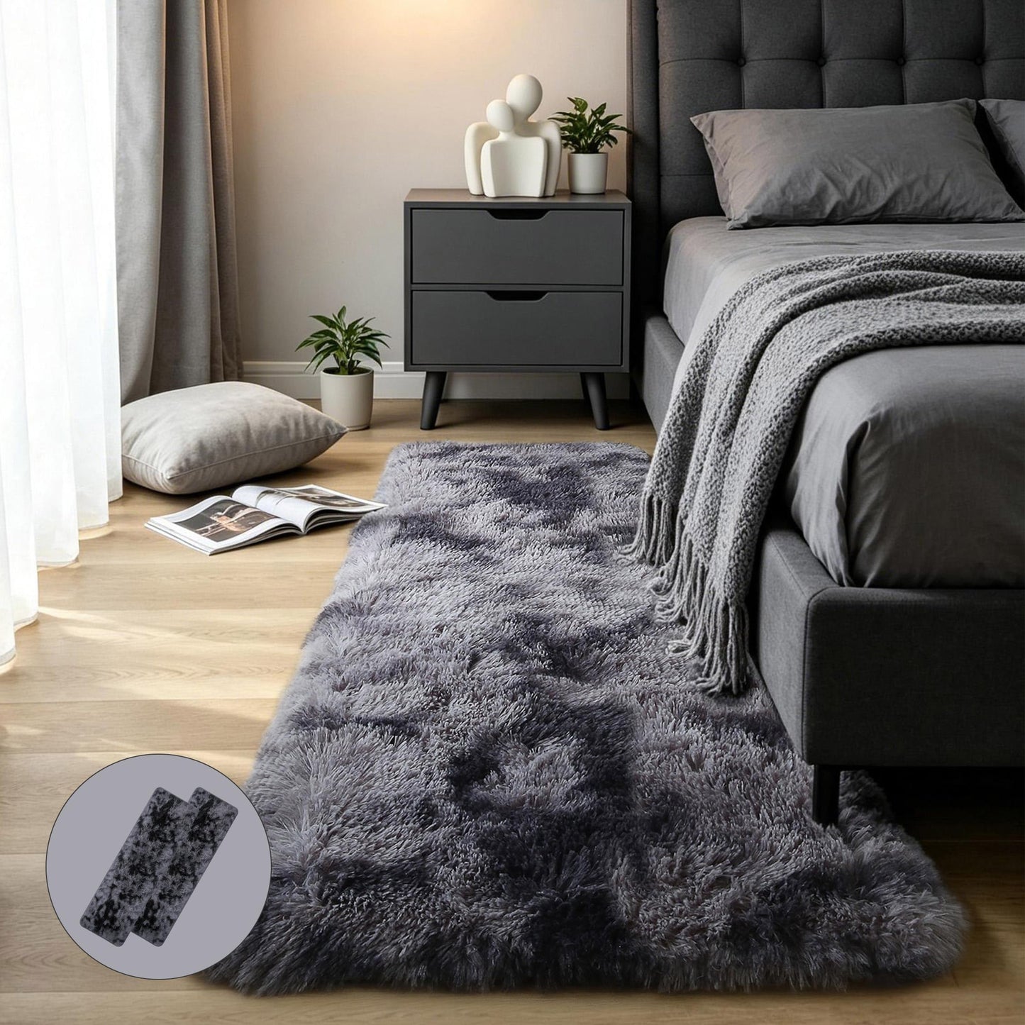 Pink Fluffy 4x6 Area Rugs for Bedroom Girls, Plush Washable Carpet | Area Rug for Kids Room, Nursery, Dorm Room, Non Slip Shaggy Floor Carpet