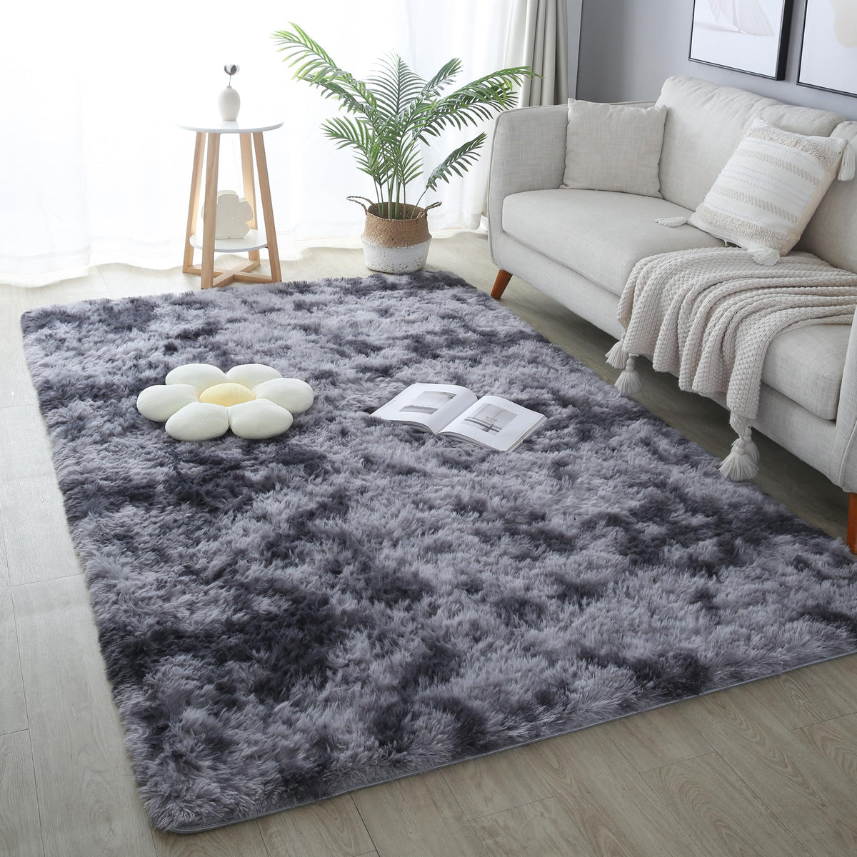 Pink Fluffy 4x6 Area Rugs for Bedroom Girls, Plush Washable Carpet | Area Rug for Kids Room, Nursery, Dorm Room, Non Slip Shaggy Floor Carpet