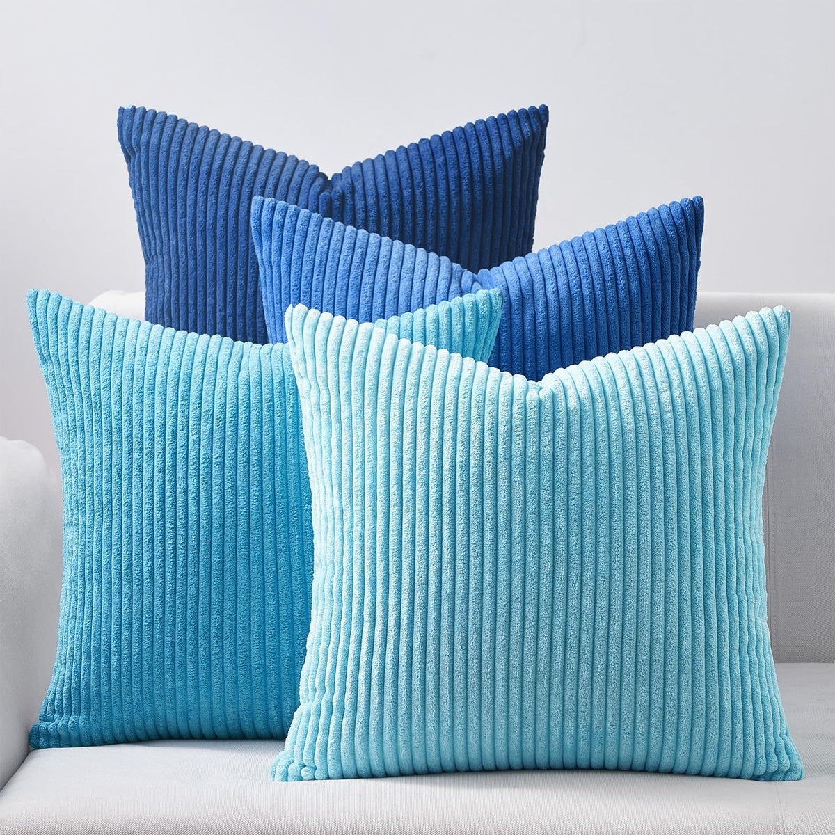 Topfinel Decorative Throw Pillow Covers Cushion Cases, Set of 4 Soft Velvet Modern Double-Sided Designs, Mix and Match for Boho Farmhouse Fall Home Decor (18x18 inch, Orange/Teal)