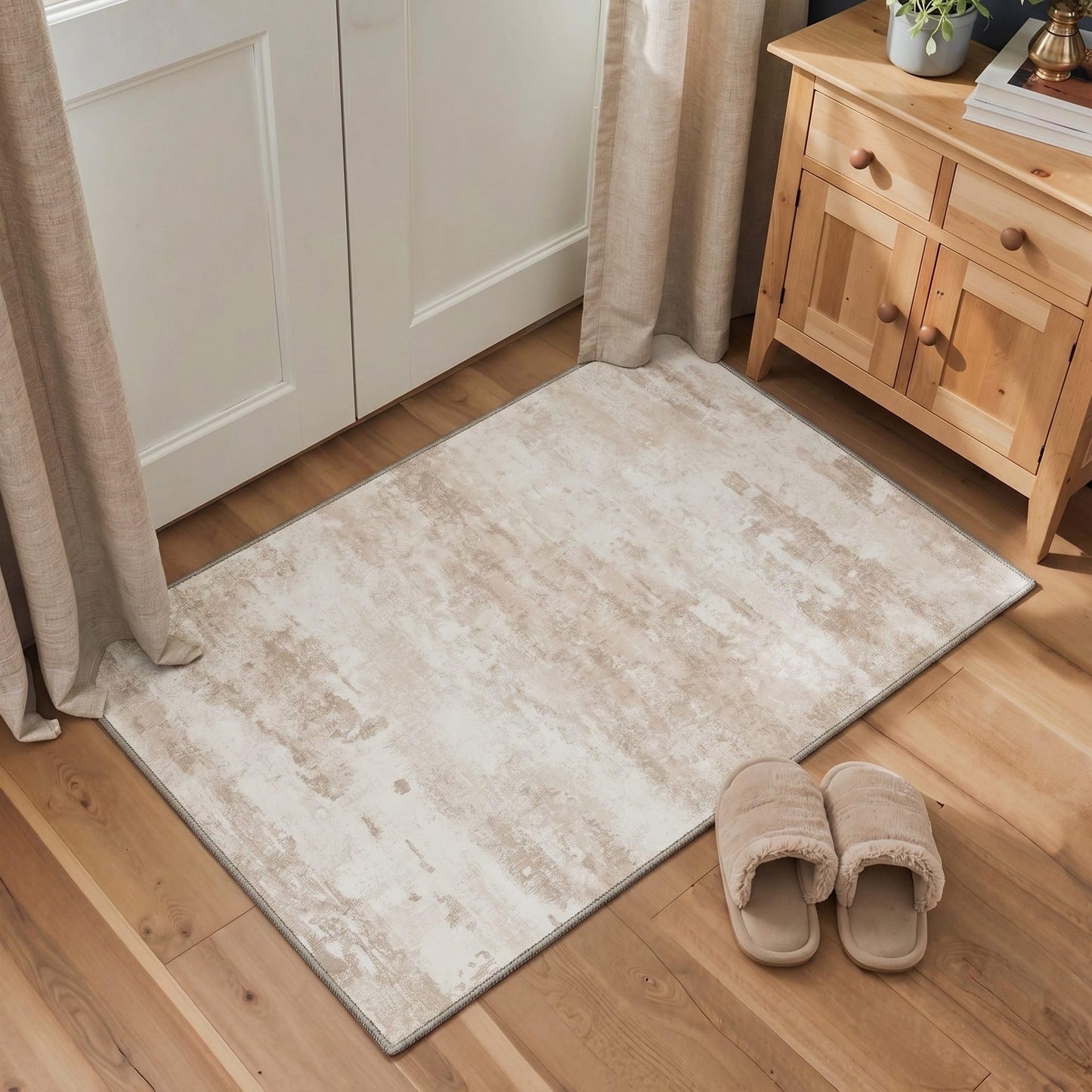 BEIMO 5x7 Green Abstract Area Rug, Washable Non-Slip for Bedroom | Soft Low-Pile Carpet, Lightweight and Easy to Vacuum, Sage Living Rooms, Dining Rooms, Bedrooms, and Home Offices
