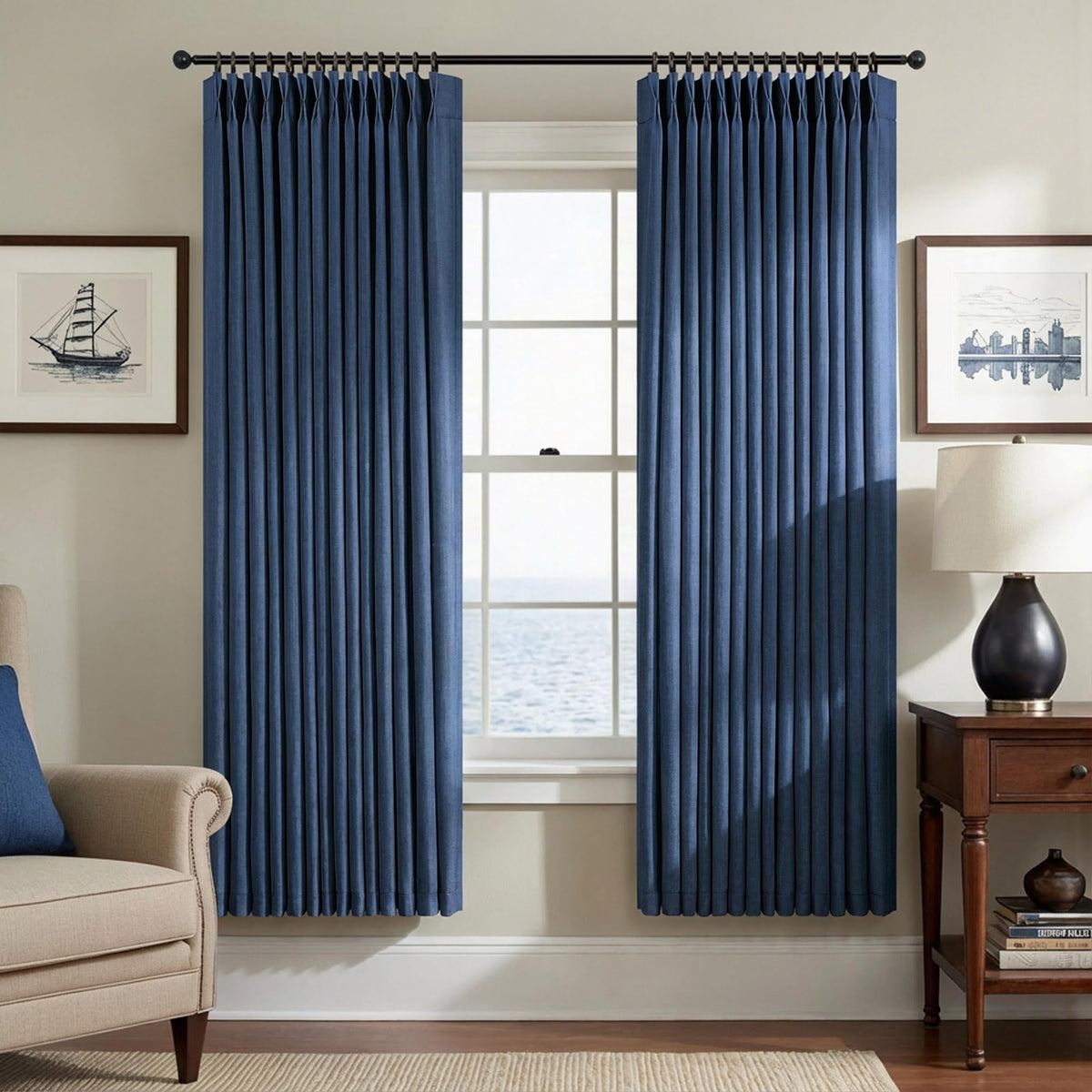 White Linen Pleated Curtains 84 Inches Long for Bedroom Back Tab Light Filtering Sheer Pinch Pleat Drapes Hook Ring Modern Farmhouse Coastal Cotton Textured Gauze Curtain Living Room 84 Length 2 Panel