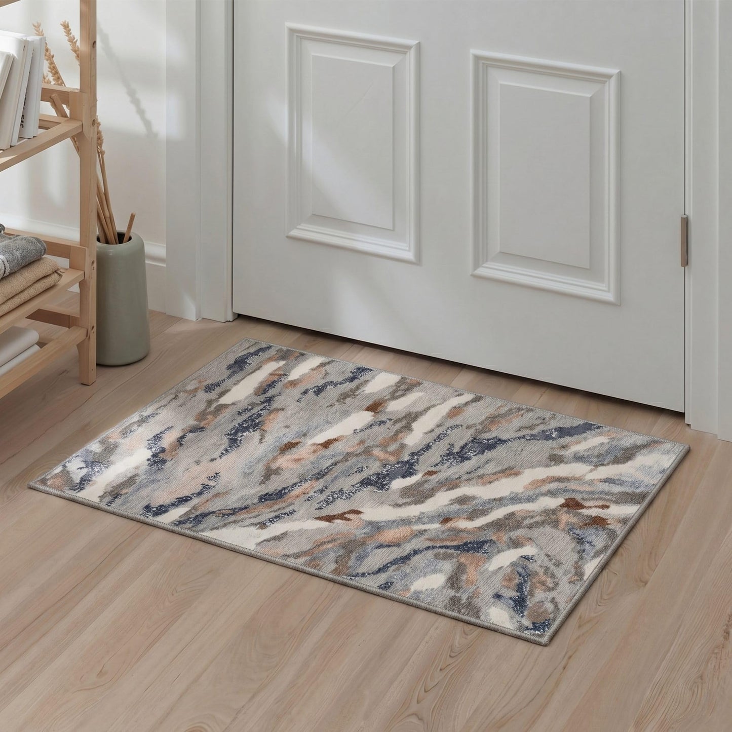 BEIMO 5x7 Green Abstract Area Rug, Washable Non-Slip for Bedroom | Soft Low-Pile Carpet, Lightweight and Easy to Vacuum, Sage Living Rooms, Dining Rooms, Bedrooms, and Home Offices