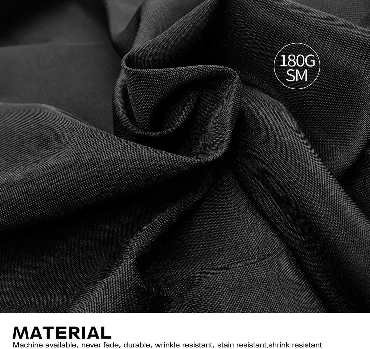 Surmente 10 Pack 90x132 Inch Black Tablecloth for 6-8 Foot Rectangle Tables | Dining Table Cover Protector, Wrinkle Free, Washable Polyester Fabric, 6ft Table Cloth for Wedding, Banquet, Restaurant