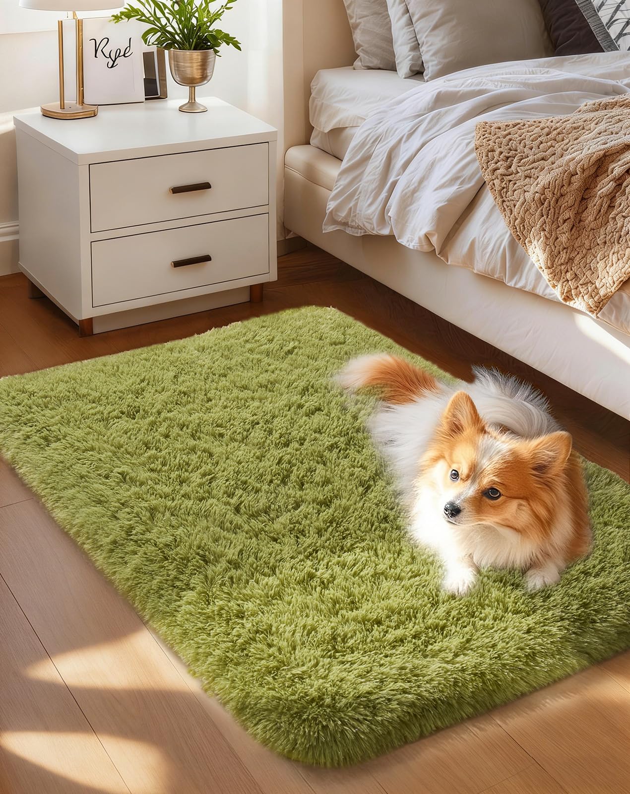Ophanie Area Rugs for Living Room Bedroom, Washable Non-Slip Fluffy Soft Grey Shag Carpet, Indoor Floor Gray 4x6 Fuzzy Shaggy Living Room Plush Rug for Kids Home Dorm Decor Aesthetic