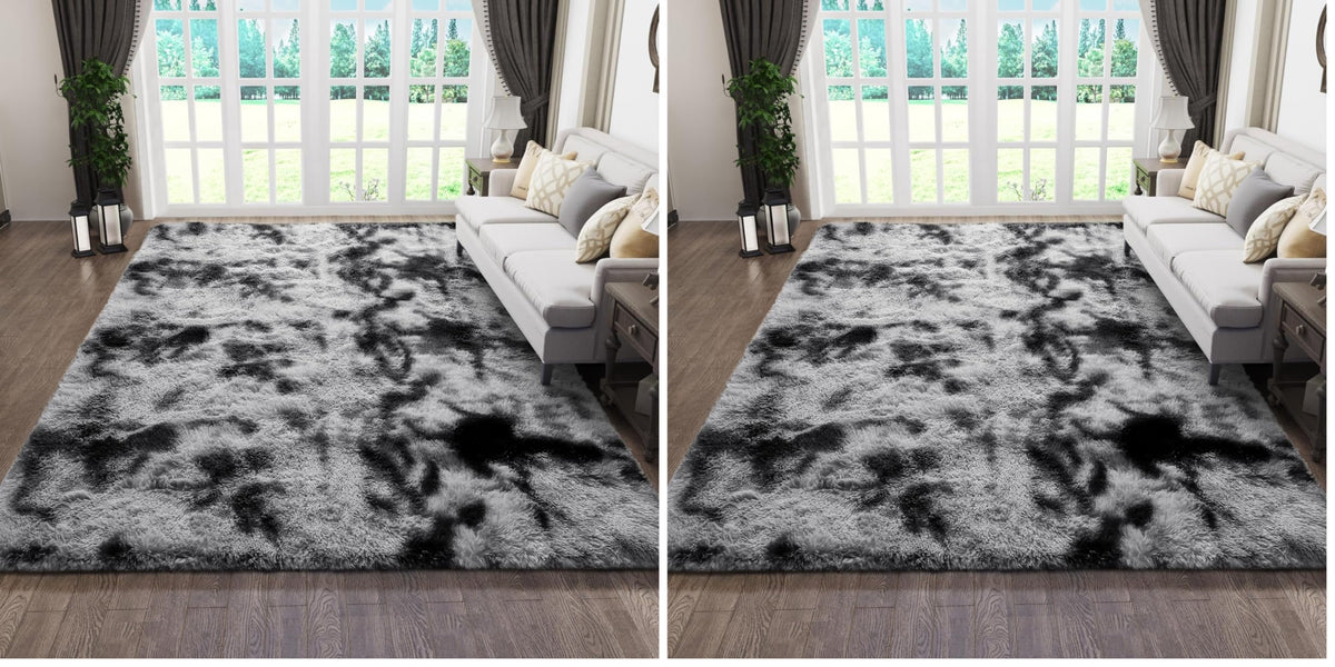Ophanie 8x10 Area Rugs for Living Room, Washable Non-Slip Fluffy Soft Large Shag Bedroom Carpet, Ivory Big Indoor Nursery Rug, Carpets for Boy and Girls Room Dorm Decor with Over 99 pcs Pile fibers