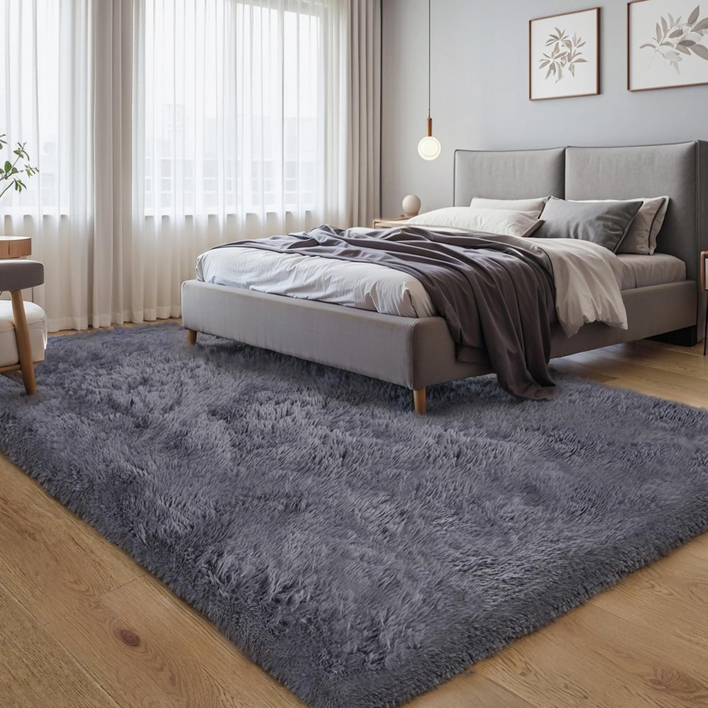 Pink Fluffy 4x6 Area Rugs for Bedroom Girls, Plush Washable Carpet | Area Rug for Kids Room, Nursery, Dorm Room, Non Slip Shaggy Floor Carpet