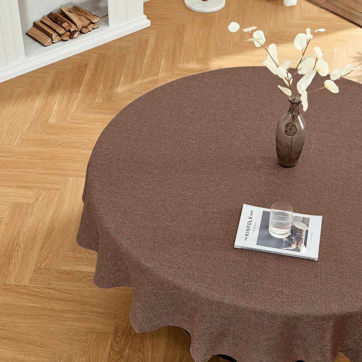 BALCONY & FALCON Rectangle Table Cloth Waterproof Beige 156"x90" | Rectangular Washable Wrinkle Resistant Table Cloth Linen Fabric Tablecloths for Dining Party Kitchen Wedding and Outdoor Use