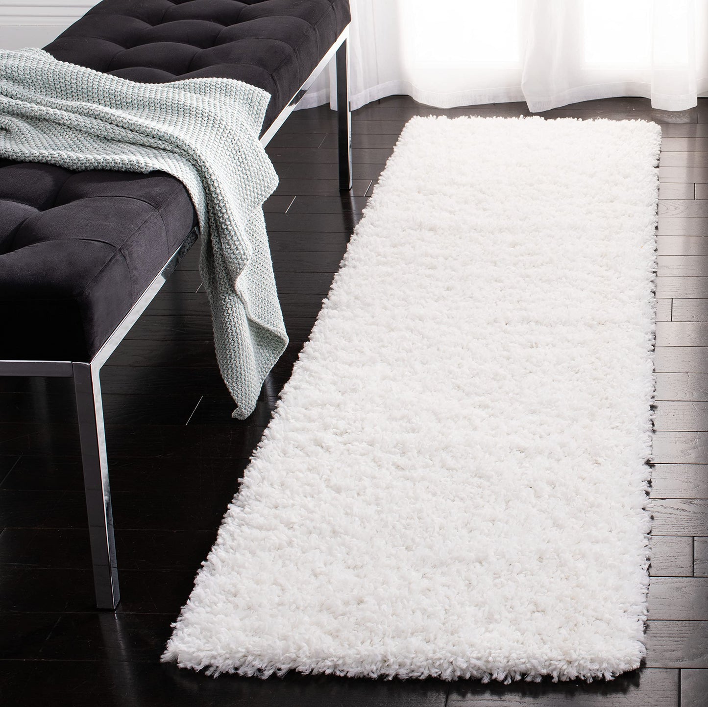 SAFAVIEH August Shag Collection Area Rug - 10' x 14', Green, Solid Design, Non-Shedding & Easy Care, 1.5-inch Thick Ideal for High Traffic Areas in Living Room, Bedroom (AUG200Y)