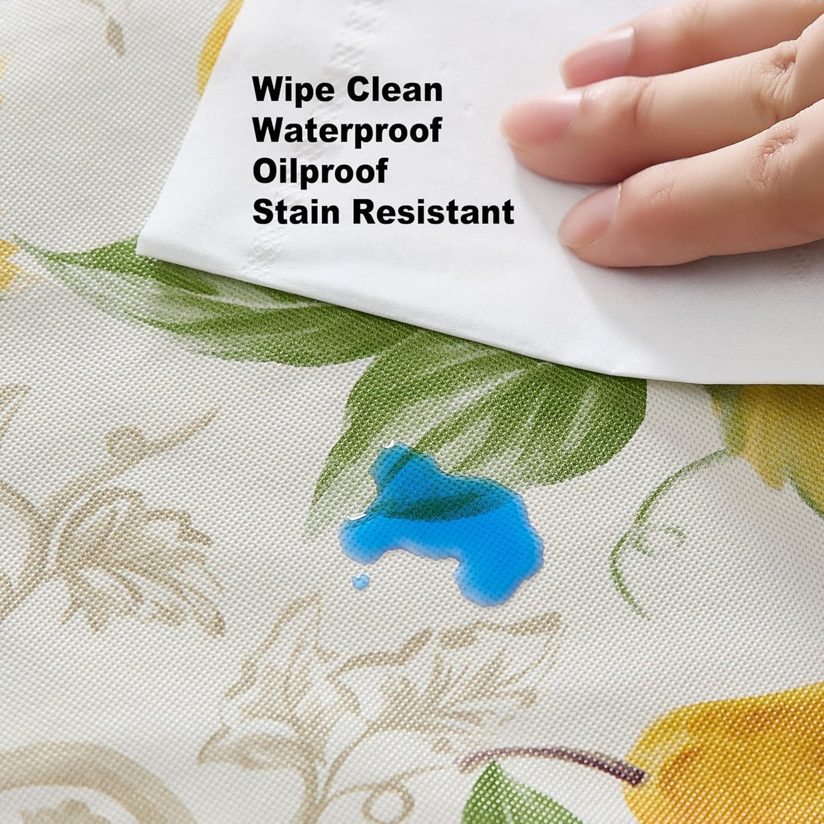 Newbridge Avalon Fresh Ripe Fruit 52”x52” Square Vinyl Tablecloth | Apples, Peaches, Pear and Grape Fruit Print Indoor Outdoor Waterproof Easy Care Vinyl Table Cover with Flannel Backing