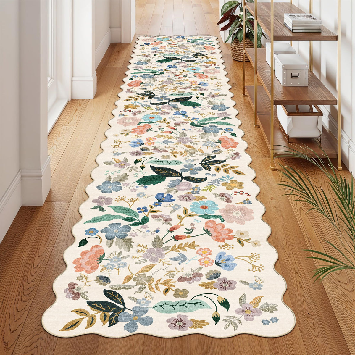2x6 Hallway Washable Runner Rug : Vintage Soft Kitchen Laundry Runner with Non Slip Backing Farmhouse Entryway Living Room Floor Mat Stain Resistant Carpet for Bedroom Bathroom Distressed Beside Rug
