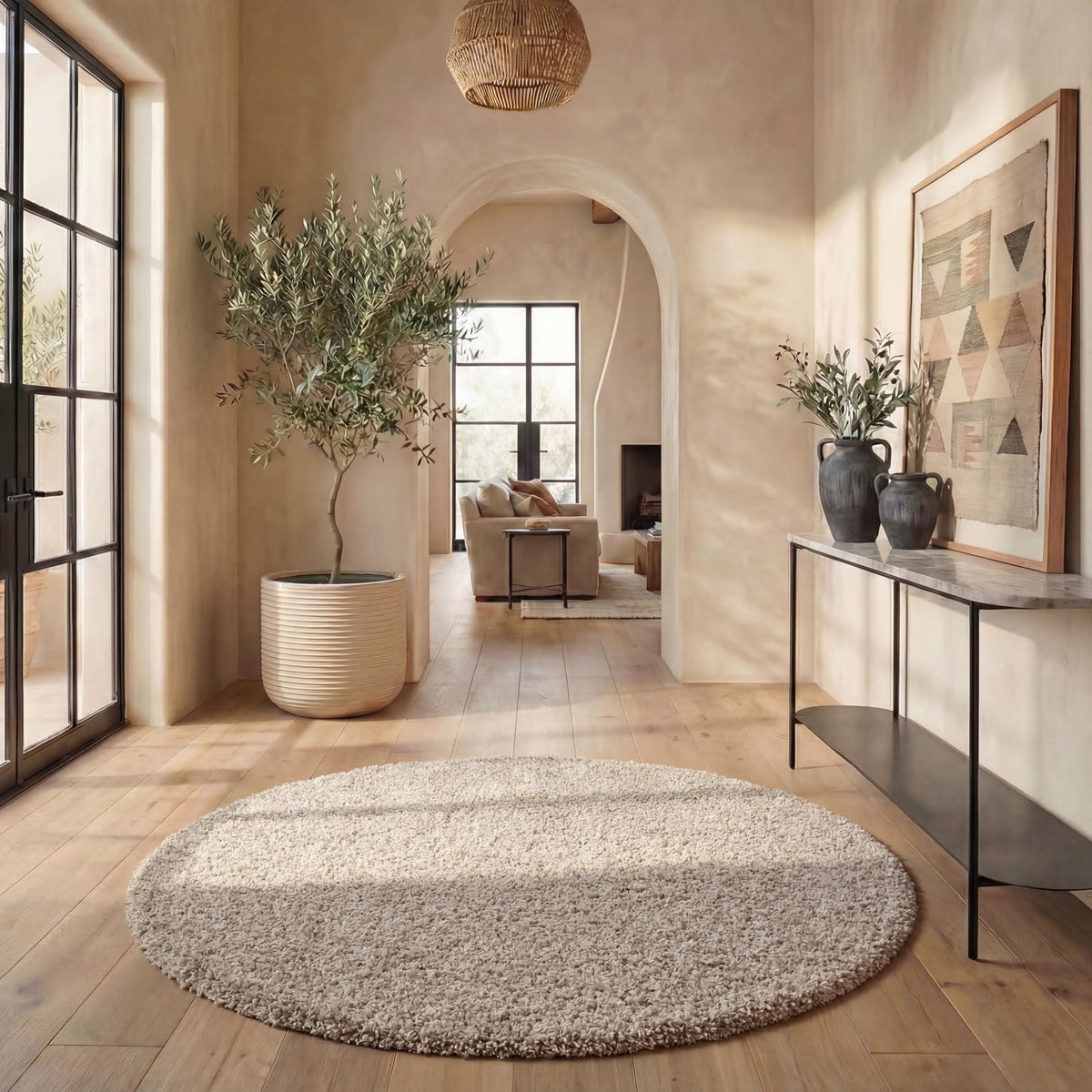 SAFAVIEH California Shag Collection Area Rug - 8' x 10', Ivory, Non-Shedding & Easy to Clean, Ultra Plush Thick Pile, Ideal for Living Room, Bedroom, Dining Space (SG151-1212)
