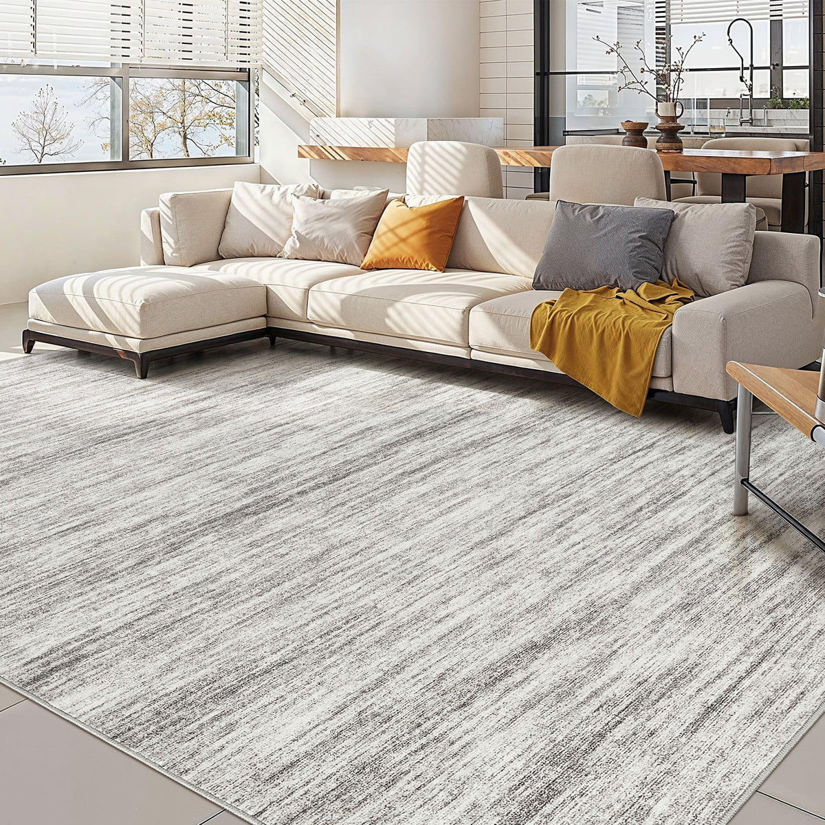 Nakagishi Boho 5x7 Area Rug Living Room Rugs Machine Washable Beige/Brown | Soft, Pet & Kid Friendly, Carpet for Living Room/Bedroom/Office/Kitchen/Nursery, Daily Home Decor Stain Resistant Moroccan