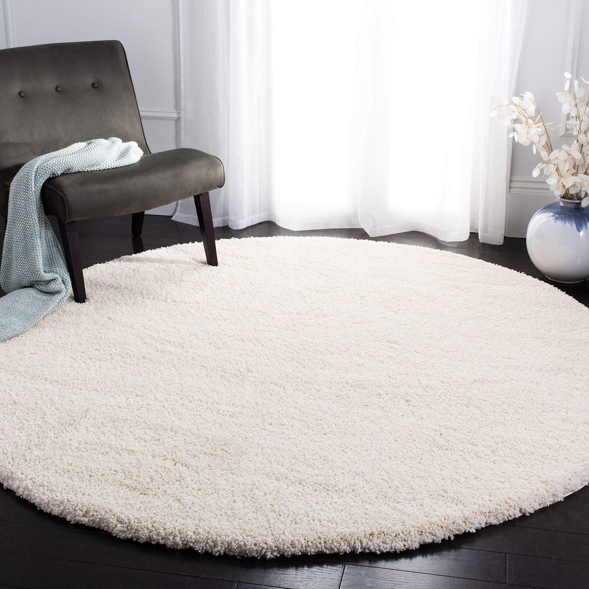 SAFAVIEH California Shag Collection Area Rug - 8' x 10', Ivory, Non-Shedding & Easy to Clean, Ultra Plush Thick Pile, Ideal for Living Room, Bedroom, Dining Space (SG151-1212)