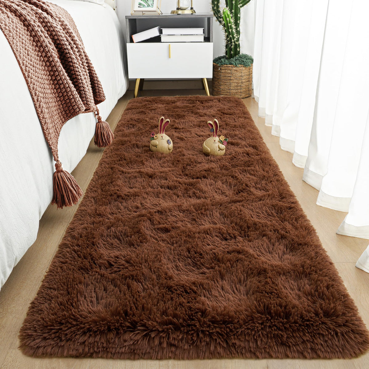 Area Rugs 9x12 for Living Room, Super Soft Fluffy Rugs for Bedroom | Modern Shaggy Rug Fuzzy Carpets for Kids, Plush Indoor Nursery Home Decor Rug with Non-Slip Bottom, Black