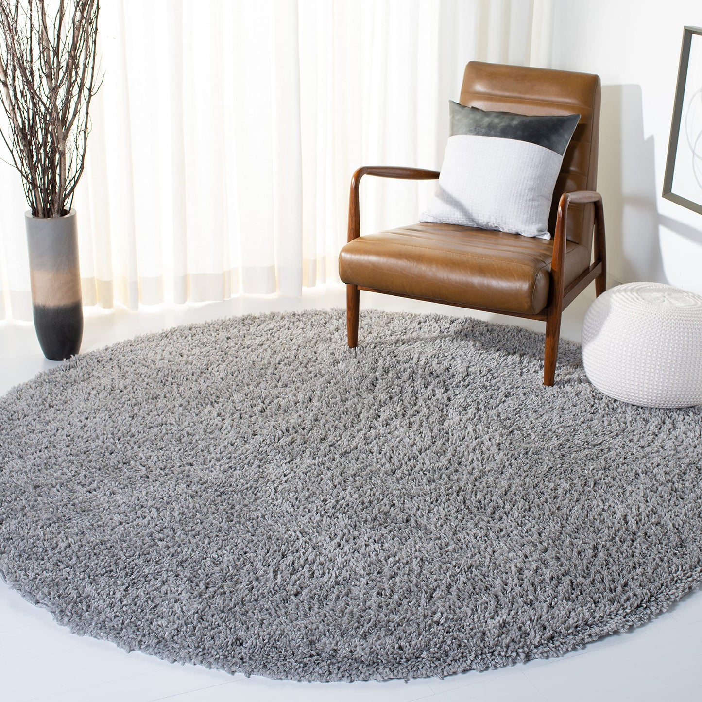 SAFAVIEH August Shag Collection Area Rug - 10' x 14', Green, Solid Design, Non-Shedding & Easy Care, 1.5-inch Thick Ideal for High Traffic Areas in Living Room, Bedroom (AUG200Y)