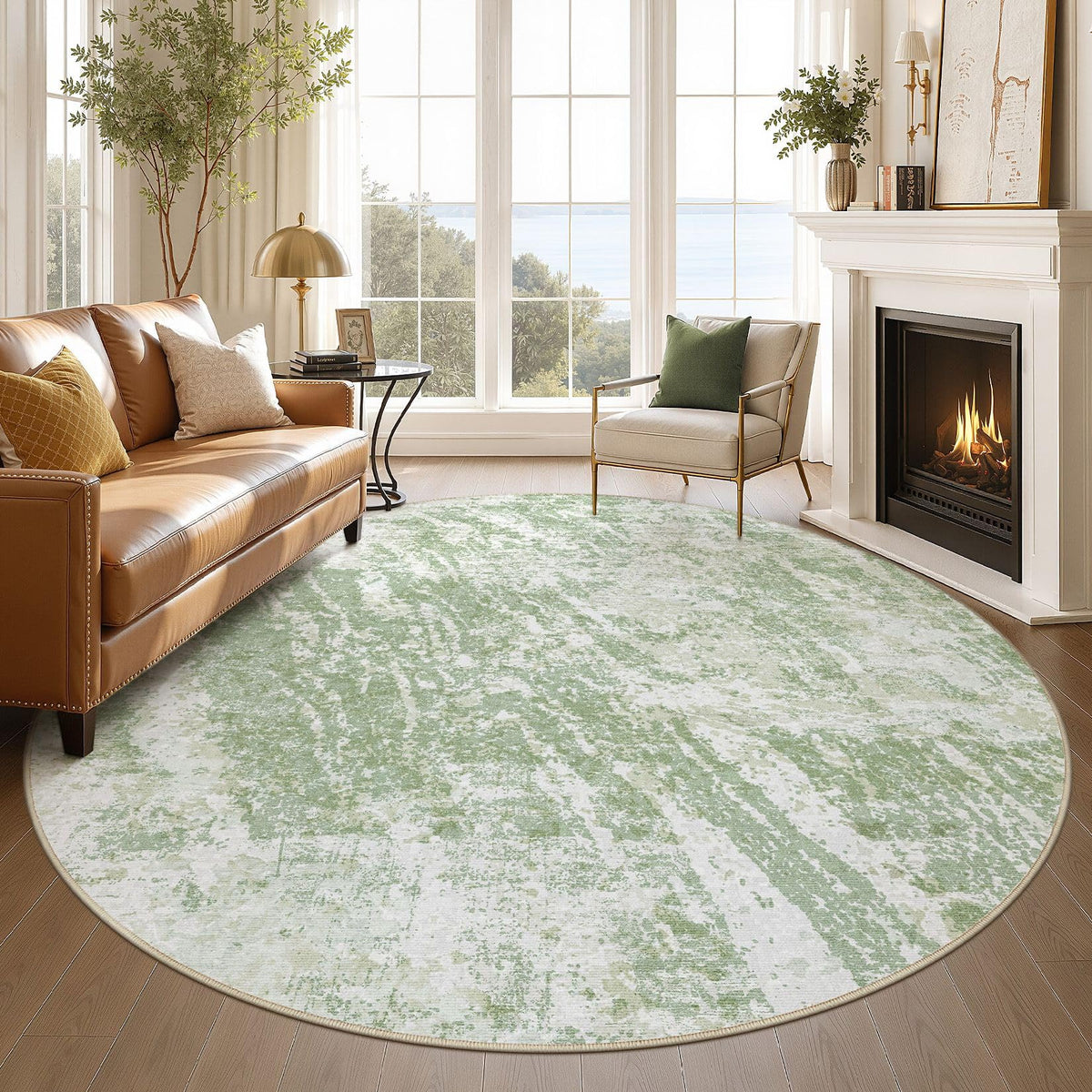 DMOYEST 8x10 Area Rug for Living Room Washable Abstract Indoor Carpet | Neutral Modern Low Pile Rugs Kid & Pet Friendly Large Soft Thin Carpet for Bedroom Dining Room - Grey Blue