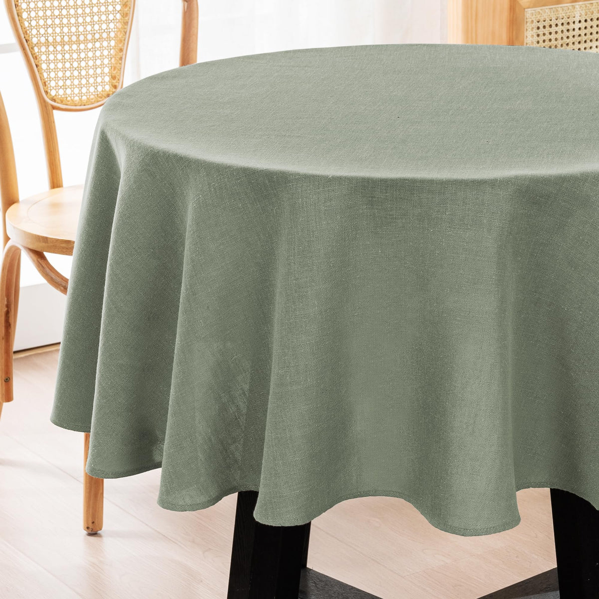 H.VERSAILTEX Linen Textured Table Cloths 60 x 120 Inch Premium Solid Tablecloth Spill-Proof Waterproof Table Cover for Dining Buffet Feature Extra Soft and Thick Fabric Wrinkle Free, Taupe