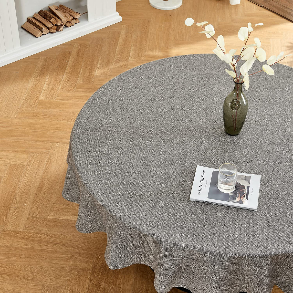 BALCONY & FALCON Rectangle Table Cloth Waterproof Beige 156"x90" | Rectangular Washable Wrinkle Resistant Table Cloth Linen Fabric Tablecloths for Dining Party Kitchen Wedding and Outdoor Use