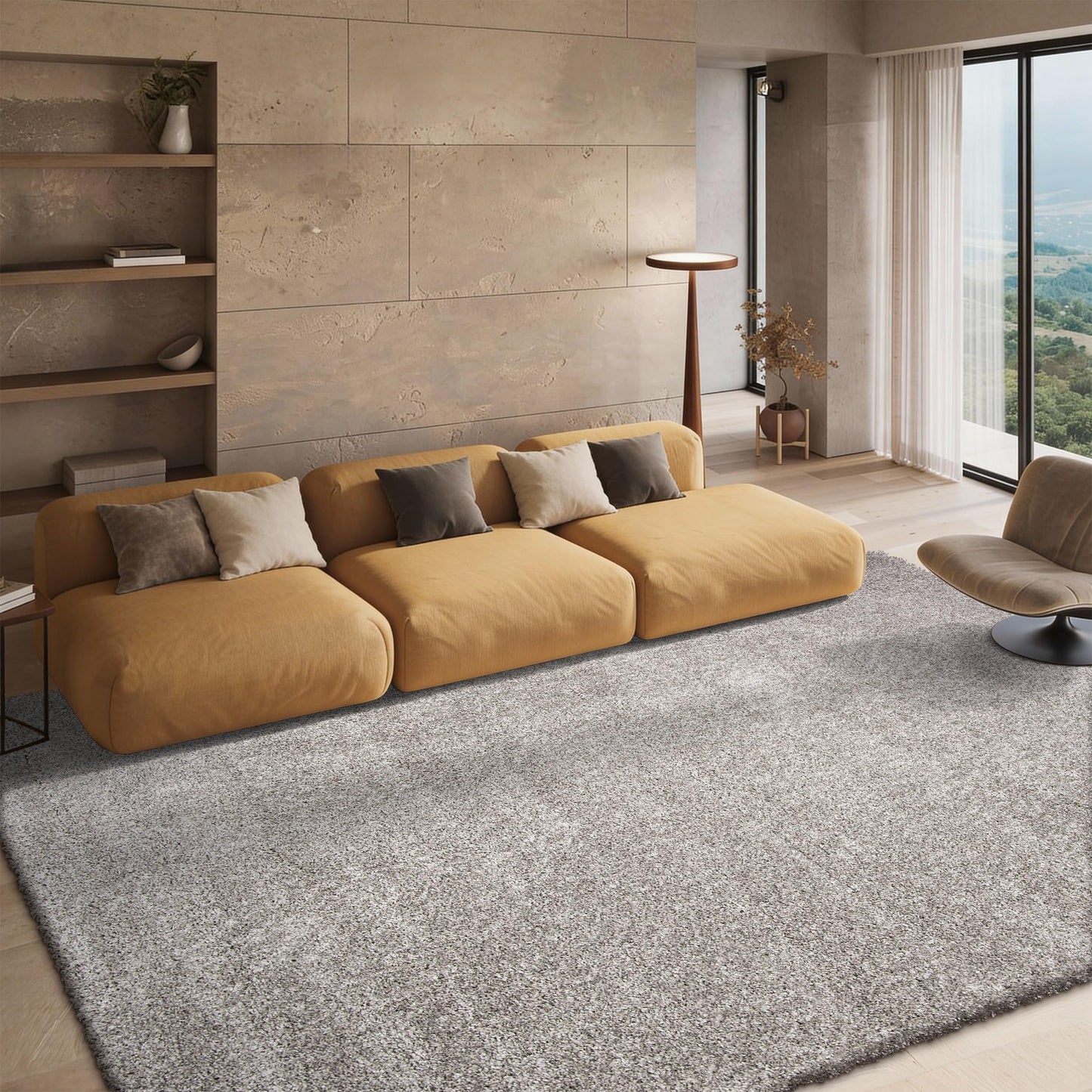 SAFAVIEH California Shag Collection Area Rug - 8' x 10', Ivory, Non-Shedding & Easy to Clean, Ultra Plush Thick Pile, Ideal for Living Room, Bedroom, Dining Space (SG151-1212)