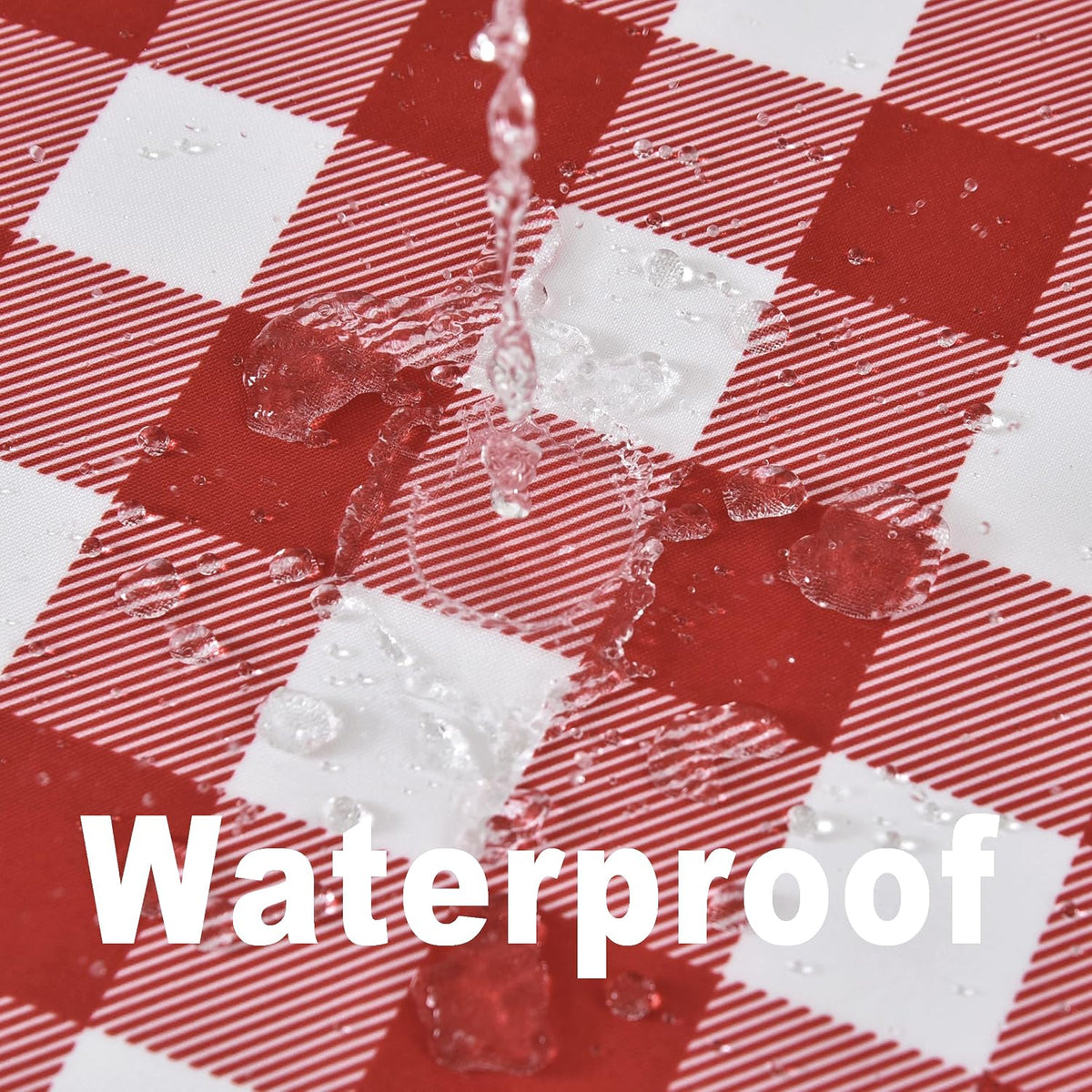Waterproof Checkered Tablecloth Fabric - Rectangle 58x84 Inch Classic Gingham Buffalo Plaid Table Cloth for Indoor/Outdoor Use - Washable Table Cover for Kitchen, BBQs, and Parties