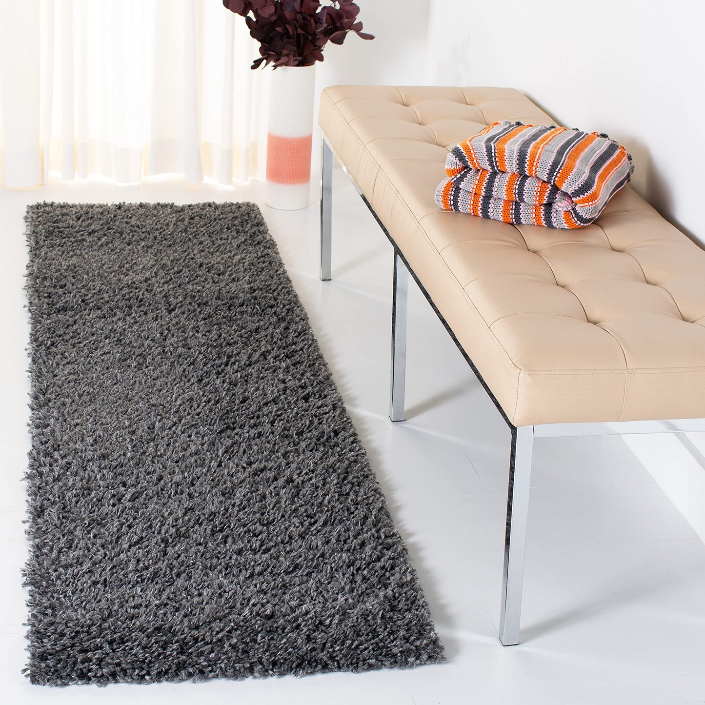 SAFAVIEH August Shag Collection Area Rug - 10' x 14', Green, Solid Design, Non-Shedding & Easy Care, 1.5-inch Thick Ideal for High Traffic Areas in Living Room, Bedroom (AUG200Y)