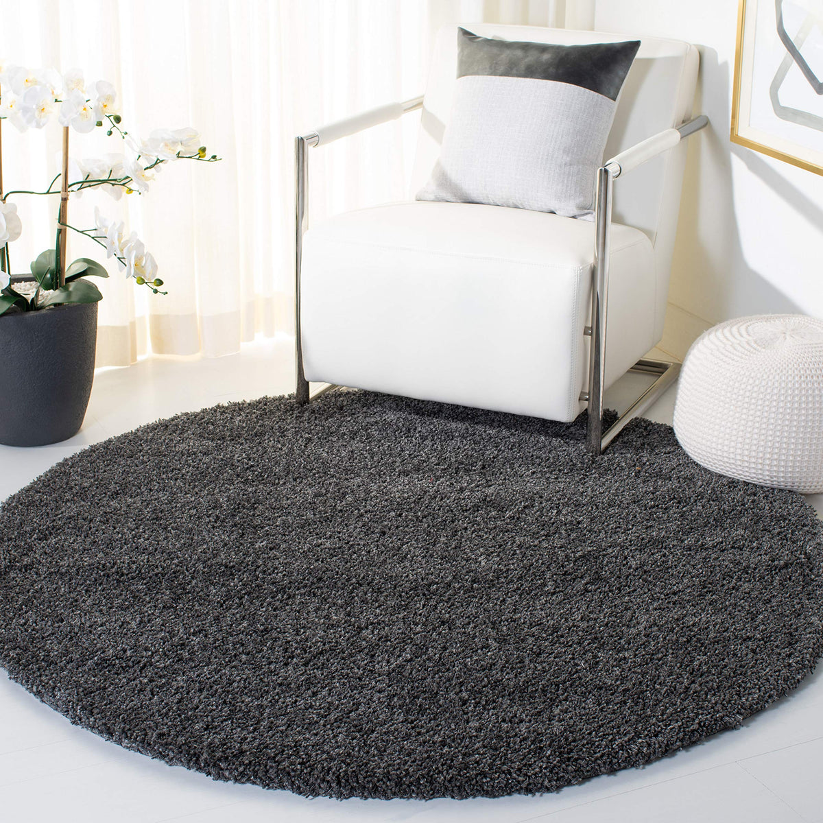 SAFAVIEH California Shag Collection Area Rug - 8' x 10', Ivory, Non-Shedding & Easy to Clean, Ultra Plush Thick Pile, Ideal for Living Room, Bedroom, Dining Space (SG151-1212)