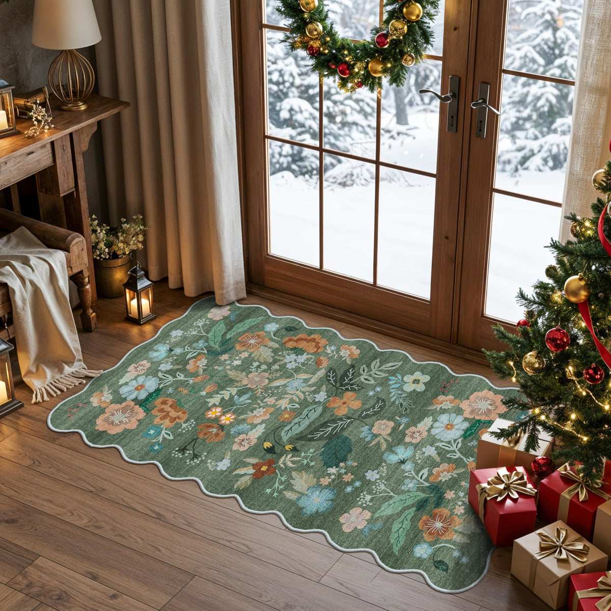 2x6 Hallway Washable Runner Rug : Vintage Soft Kitchen Laundry Runner with Non Slip Backing Farmhouse Entryway Living Room Floor Mat Stain Resistant Carpet for Bedroom Bathroom Distressed Beside Rug