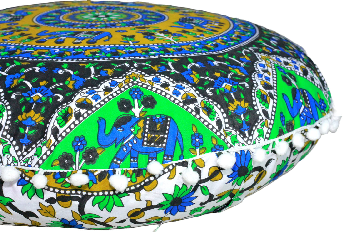 Large Round seat Floor Cushion Chair Ottoman Cover Pouf Pillow Meditation Floor Cushions for Adults Seating pouffe Ottoman Throw Covers Craft Room Furniture for Sitting Cover 22 Inches (Multi Nap)