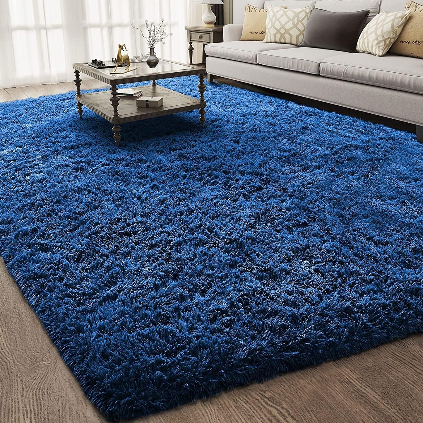 Ophanie Area Rugs for Living Room Bedroom, Washable Non-Slip Fluffy Soft Grey Shag Carpet, Indoor Floor Gray 4x6 Fuzzy Shaggy Living Room Plush Rug for Kids Home Dorm Decor Aesthetic