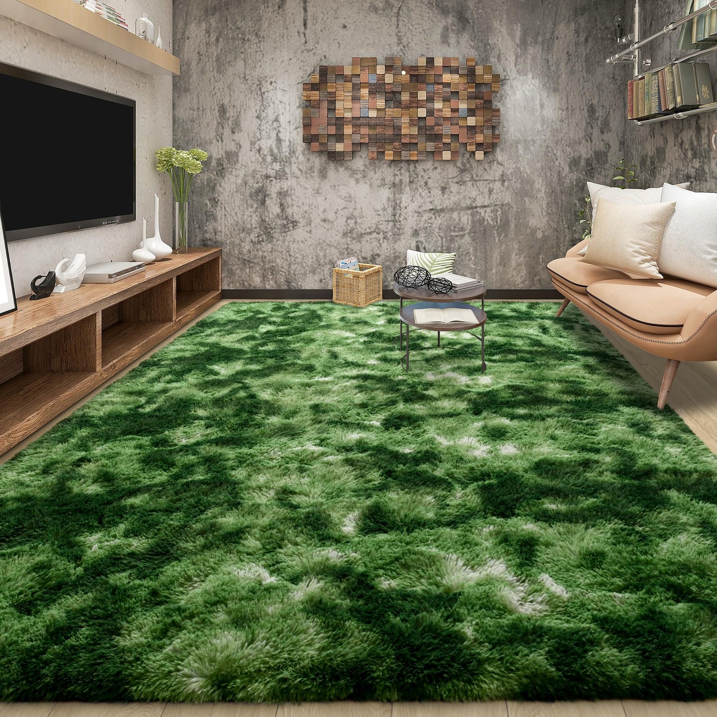Area Rugs 9x12 for Living Room, Super Soft Fluffy Rugs for Bedroom | Modern Shaggy Rug Fuzzy Carpets for Kids, Plush Indoor Nursery Home Decor Rug with Non-Slip Bottom, Black