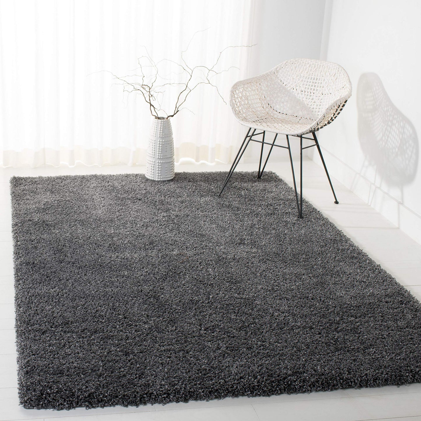 SAFAVIEH California Shag Collection Area Rug - 8' x 10', Ivory, Non-Shedding & Easy to Clean, Ultra Plush Thick Pile, Ideal for Living Room, Bedroom, Dining Space (SG151-1212)