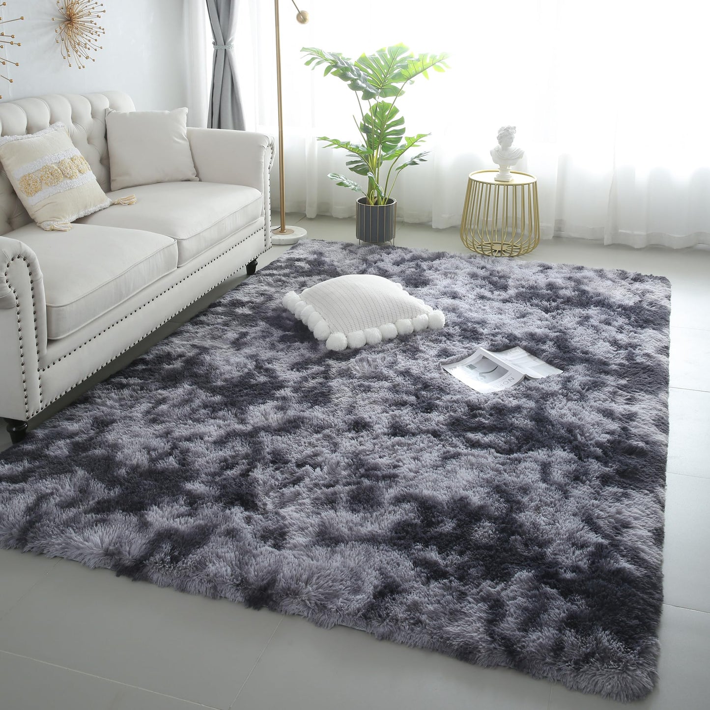Pink Fluffy 4x6 Area Rugs for Bedroom Girls, Plush Washable Carpet | Area Rug for Kids Room, Nursery, Dorm Room, Non Slip Shaggy Floor Carpet