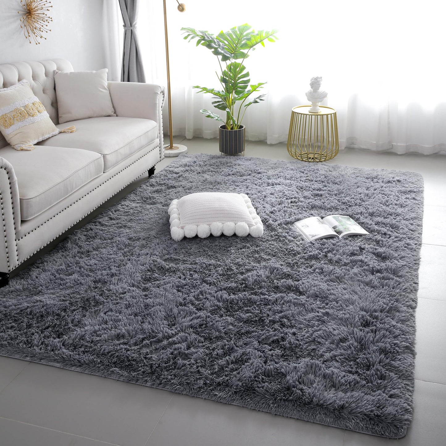 Pink Fluffy 4x6 Area Rugs for Bedroom Girls, Plush Washable Carpet | Area Rug for Kids Room, Nursery, Dorm Room, Non Slip Shaggy Floor Carpet