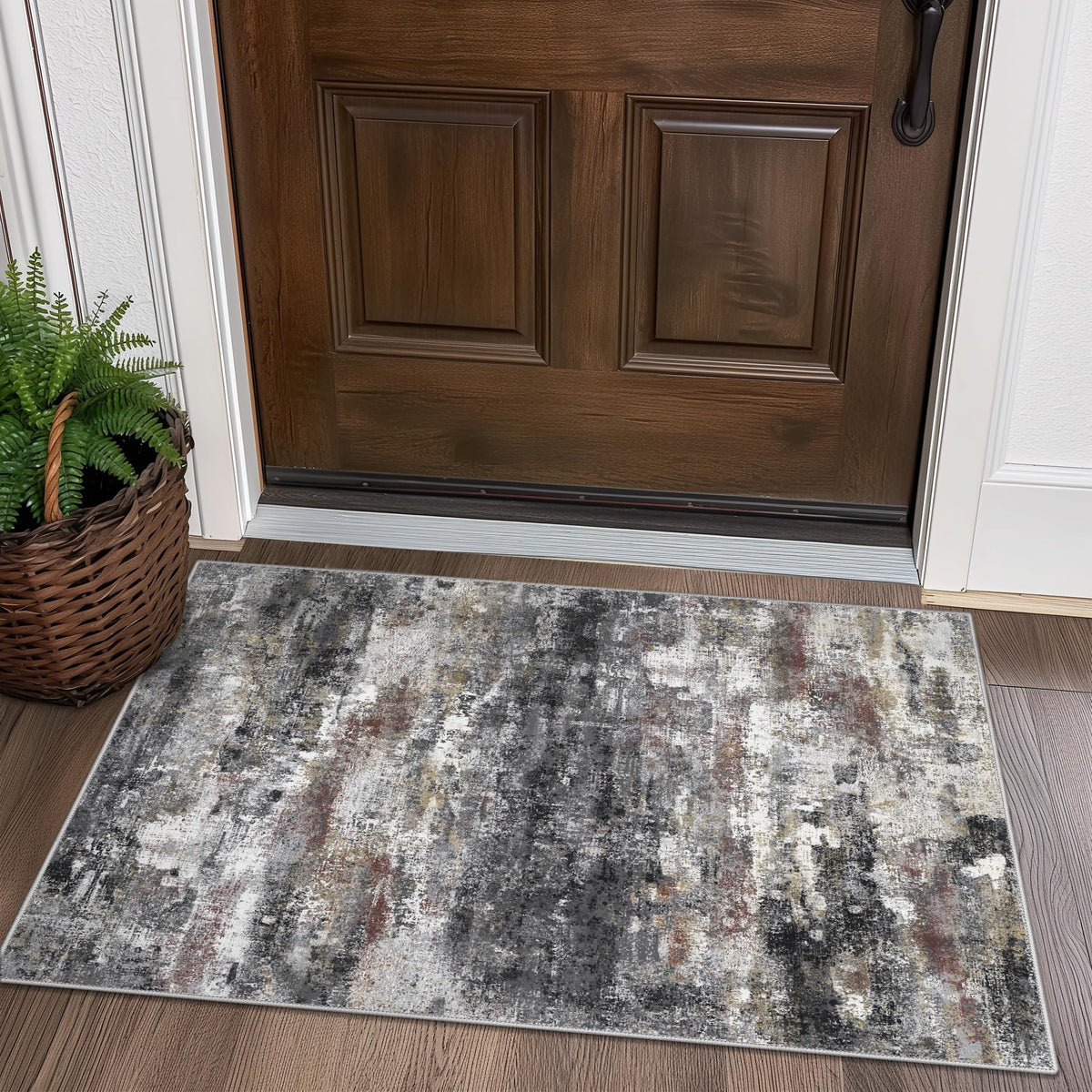 BEIMO 5x7 Green Abstract Area Rug, Washable Non-Slip for Bedroom | Soft Low-Pile Carpet, Lightweight and Easy to Vacuum, Sage Living Rooms, Dining Rooms, Bedrooms, and Home Offices