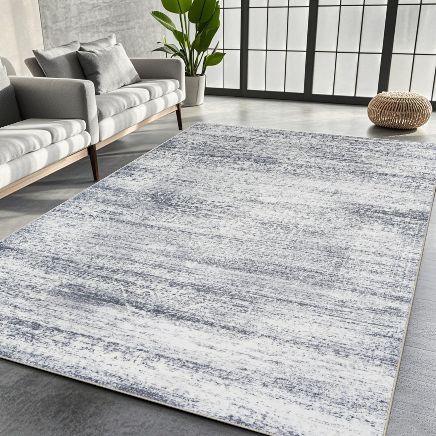 Washable Rugs 8x10 Area Rugs for Living Room,Bedroom,Dining Room Carpet | Ultra Soft Faux Wool,Kids & Pet Friendly,Machine Washable,Non-Slip & Non-Shedding,Large Vintage Low Pile Rug for Home Office