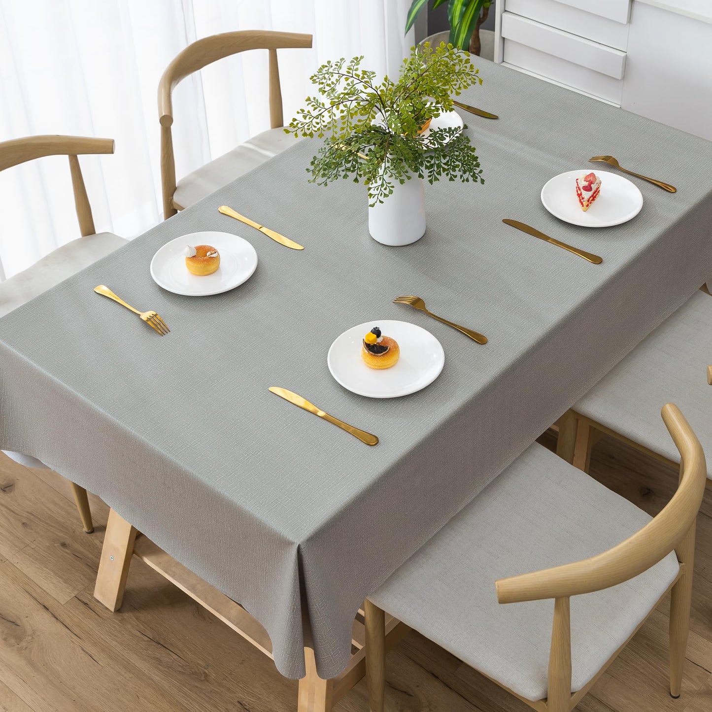 Rectangle Table Cloth,100% Waterproof Tablecloth Oil Proof Spill Proof Vinyl Table Cloth, Wipe Clean Plastic Table Cover for Dining, Camping, Indoor and Outdoor 52" x 70",Leaves