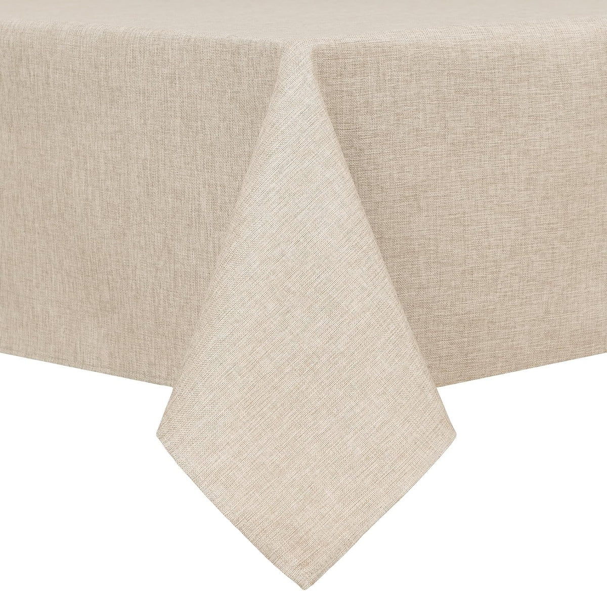 Beige Faux Linen Rectangle Tablecloth 60 x 102 Inch for Dining Room | Linen Texture Table Cover, Wrinkle and Stain Resistant, Durable and Washable Table Cloth for Kitchen Party Home Decor