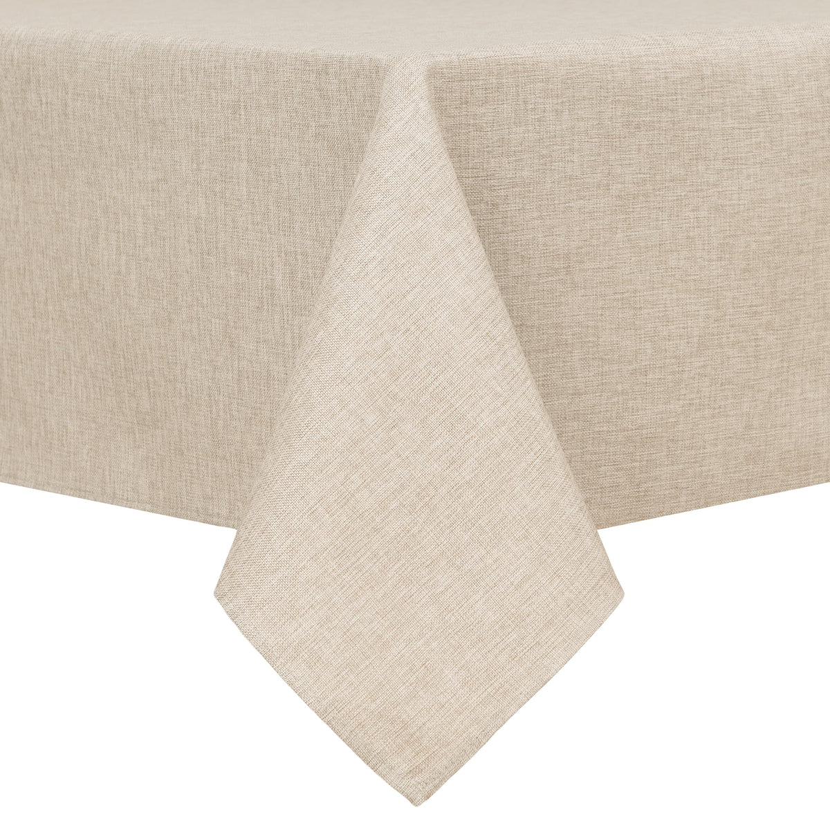 Beige Faux Linen Rectangle Tablecloth 60 x 102 Inch for Dining Room | Linen Texture Table Cover, Wrinkle and Stain Resistant, Durable and Washable Table Cloth for Kitchen Party Home Decor