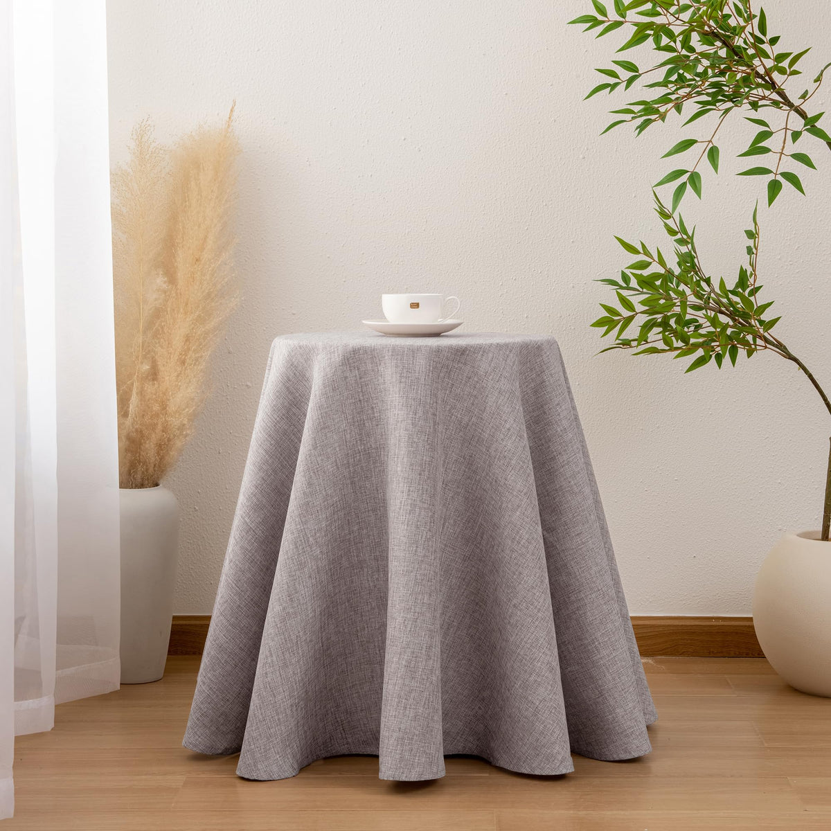Beige Faux Linen Rectangle Tablecloth 60 x 102 Inch for Dining Room | Linen Texture Table Cover, Wrinkle and Stain Resistant, Durable and Washable Table Cloth for Kitchen Party Home Decor