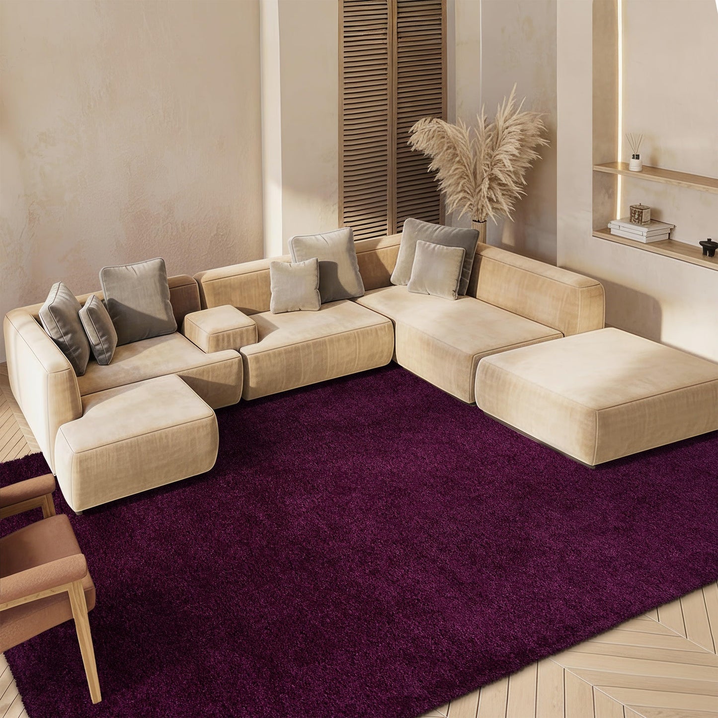 SAFAVIEH California Shag Collection Area Rug - 8' x 10', Ivory, Non-Shedding & Easy to Clean, Ultra Plush Thick Pile, Ideal for Living Room, Bedroom, Dining Space (SG151-1212)